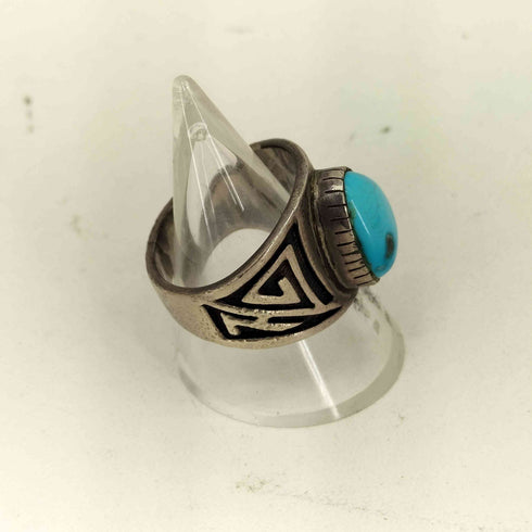 インディアンジュエリー INDIAN JEWELRY STERLING 刻印 ターコイズ デザイン リング メンズ  17号